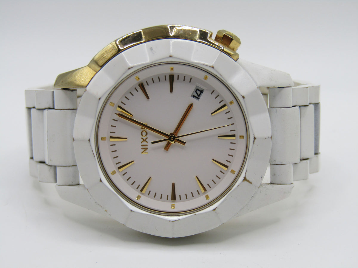 Nixon The Monarch Women's White Enamel Stainless Steel Quartz Watch