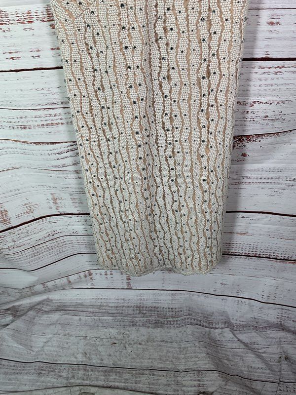 Alberto Makali Women's Crystal Beaded Sleeveless Gown Dress Beige Size 10