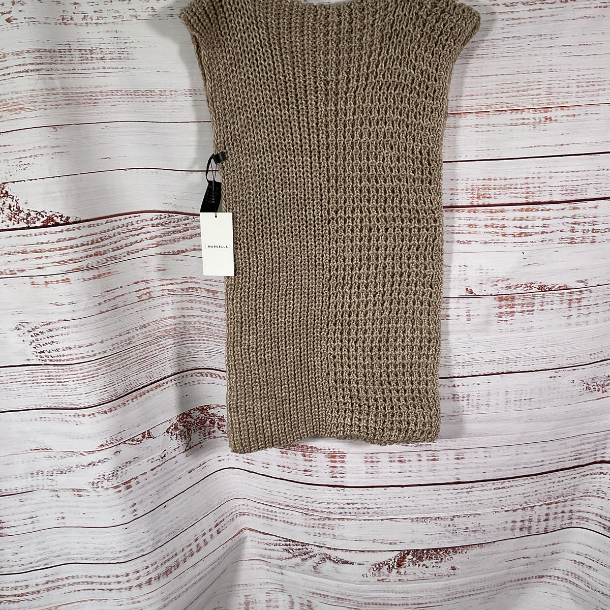 Marcella Women's London Infinity Light Beige Acrylic Wool Scarf 17"W New W/ Tags
