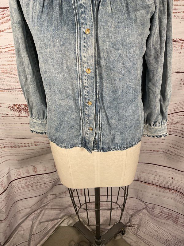 NWT RAILS Alanna Denim Blouse Antique Indigo Women's Size XS
