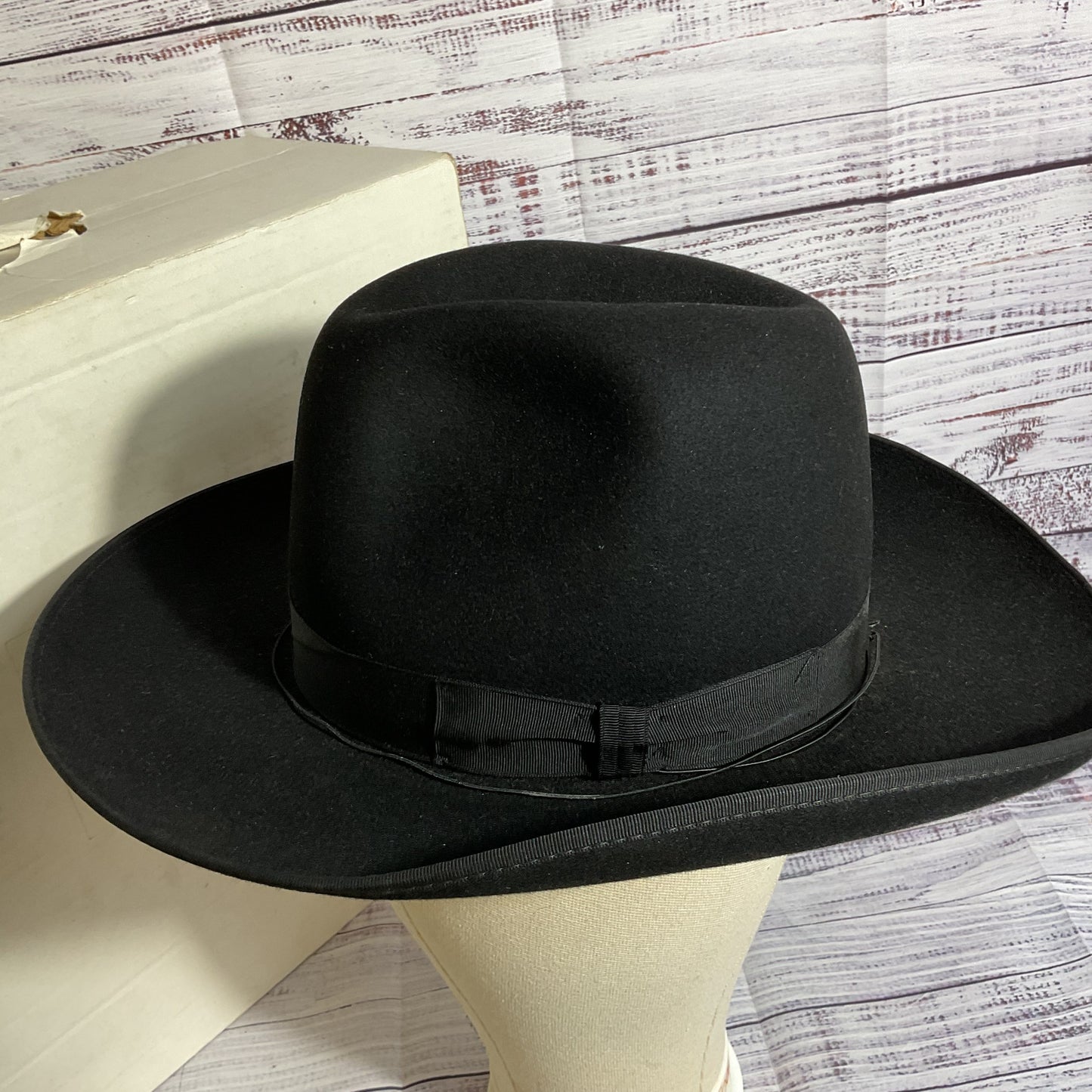 VTG. BORSALINO Men's Black Fedora Hat- SZ 22"