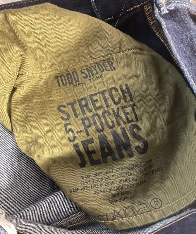 Todd Snyder Men's Straight Fit Stretch 5 Pocket Jeans Size 30x32 Denim Blue