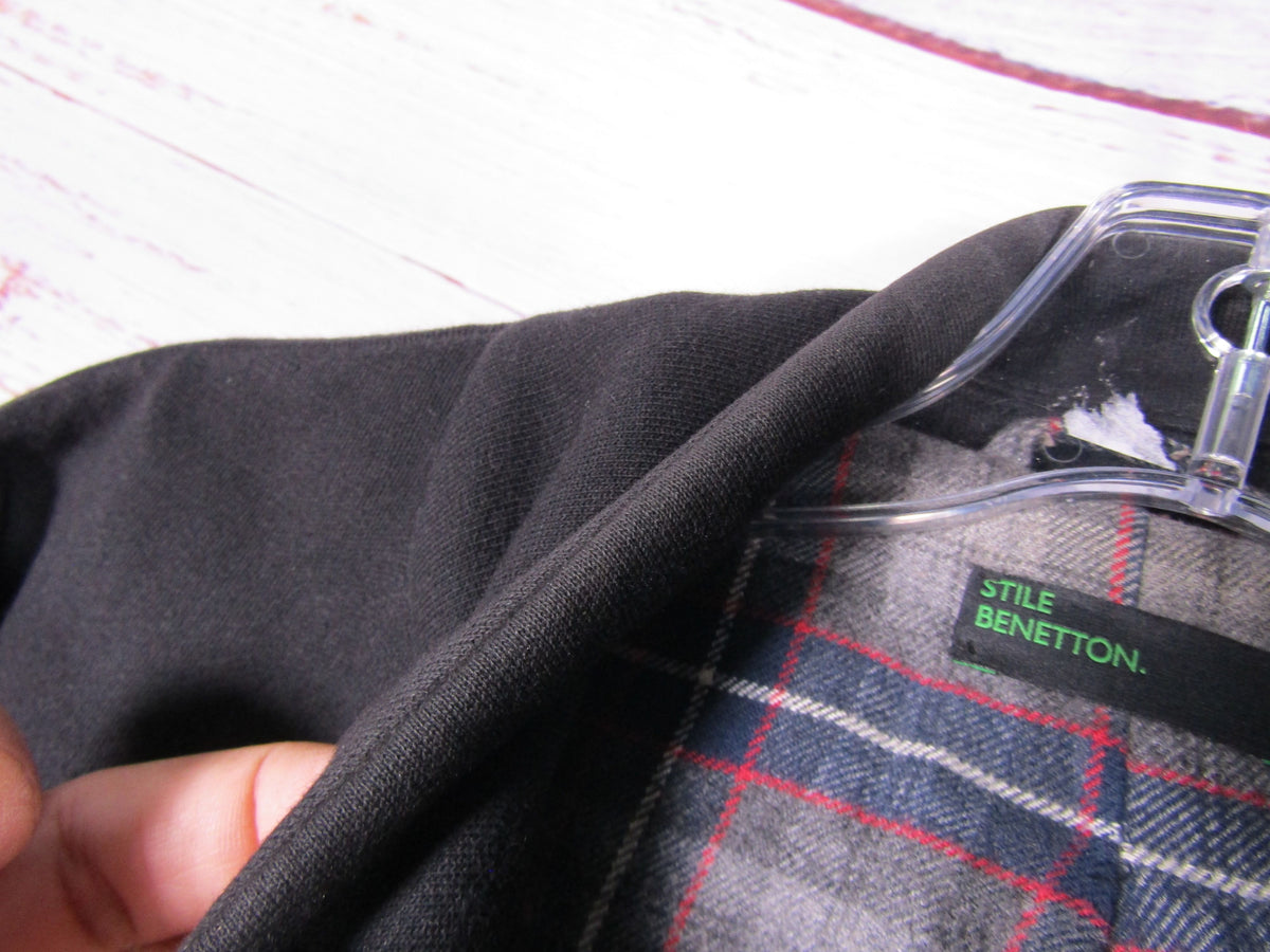 Vintage 1990's Stile Benetton Men's Black Cotton Jacket Size 42
