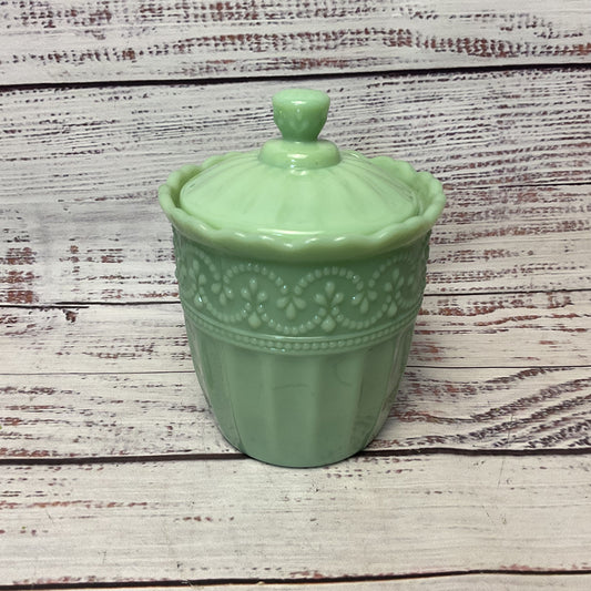 Green Jade Jadeite Glass The Pioneer Woman Jar Canister 5"
