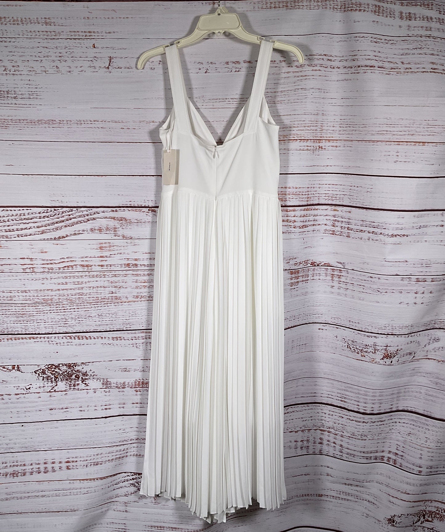 Vince Sleeveless Pleated Jumpsuit Optic White O