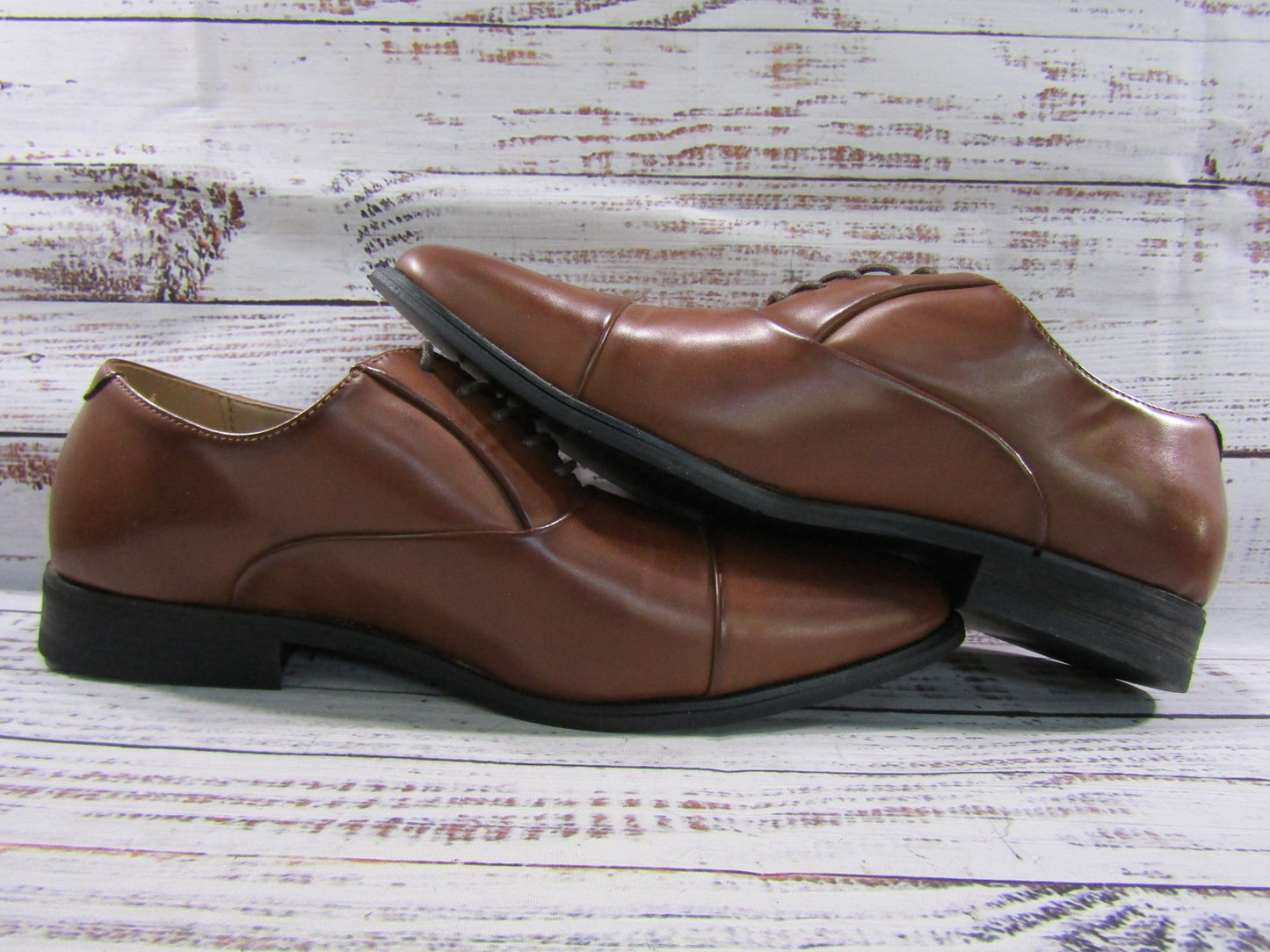 Kenneth Cole Kylar Men's Brown Leather Cap Toe Oxford Shoes Size 9.5