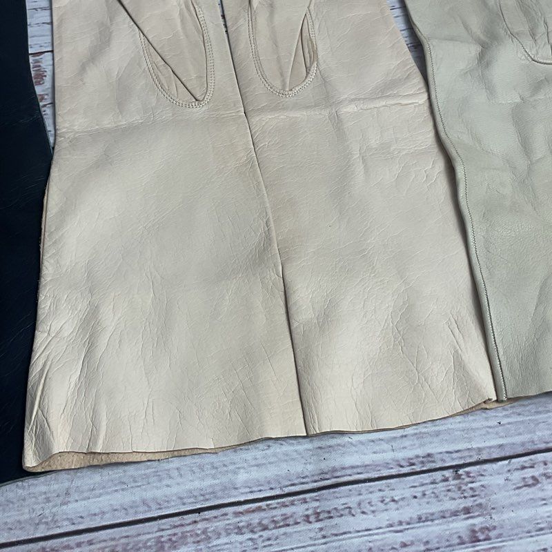 Mixed Lot of 3 Pairs of Vintage Kidskin Mid-Arm Gloves Women's Size Small