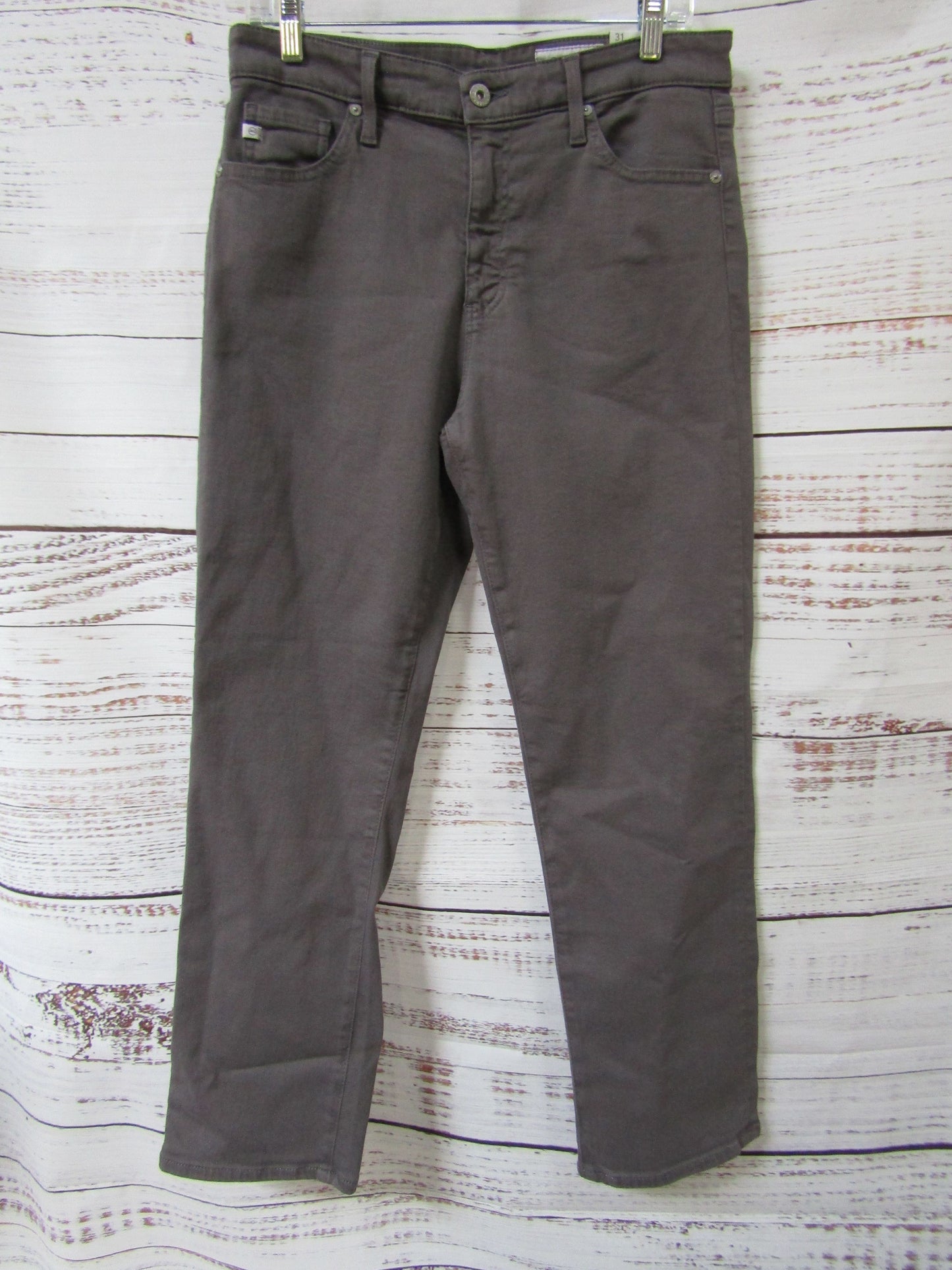 Adriano Goldschmied Mari Crop Women's Gray Mid-Rise Slim Straight Jeans Size 31