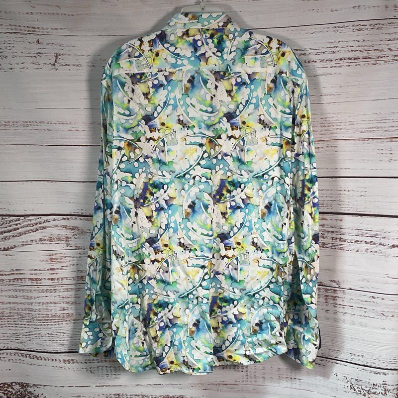 Robert Graham Abstract Multicolor Pattern Cotton Button Down Shirt Size in Desc.