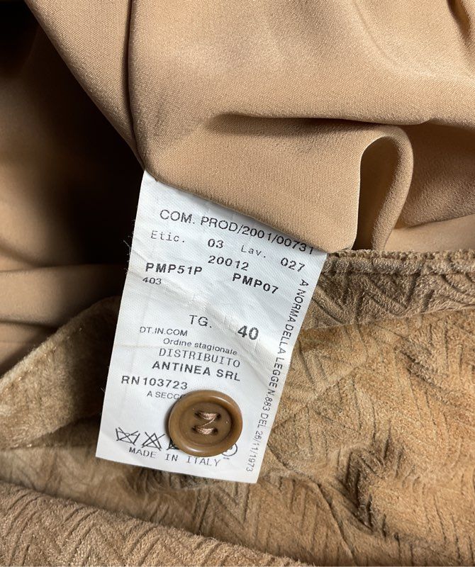 Armani Collezioni Calf Leather Suede Chevron Pants Tan 40