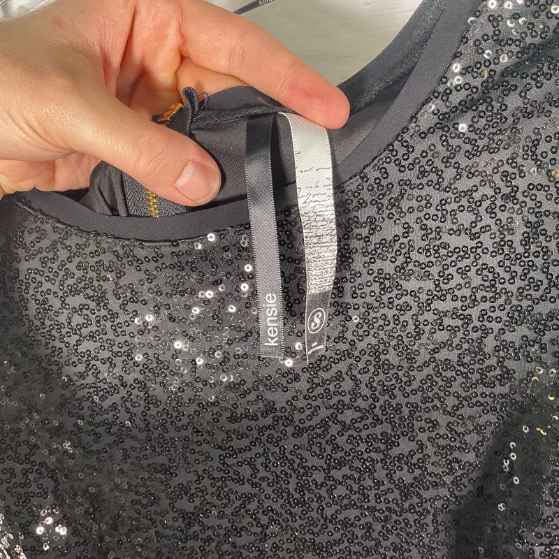 NWT Kensie Black Sequin Long Sleeve Mini Dress - Size S
