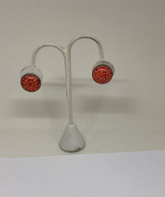 AKR Sterling Silver Vintage Clip On Earrings with Resin Stone