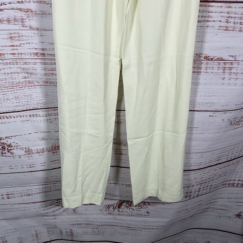 NWT Reiss Liana Pale Yellow Pleated Front Wide Leg Pants - Size 6