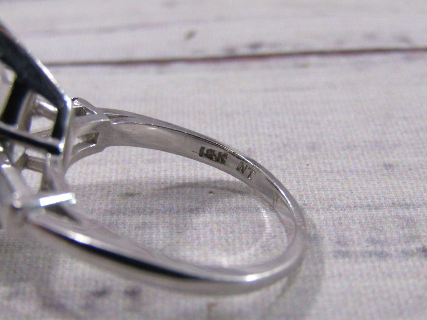 14k White Gold Marquise CZ Cocktail Ring Size 9