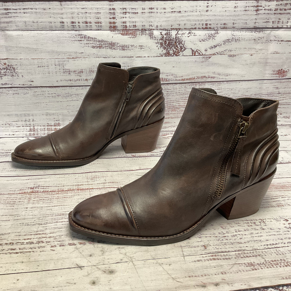 Paul Green Diandra Brown Leather Ankle Boot Women Size 9US 7UK
