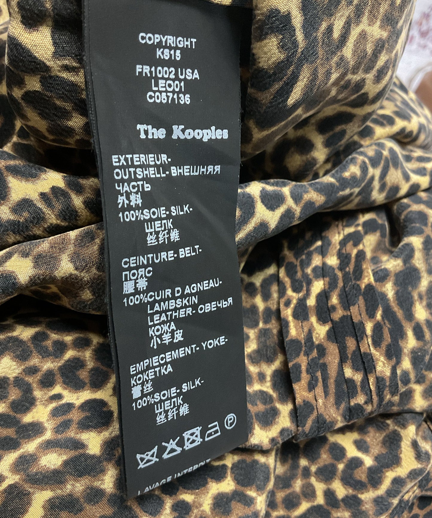 The Kooples Leopard Print Silk Back Zip Wrap Style Dress - Size L