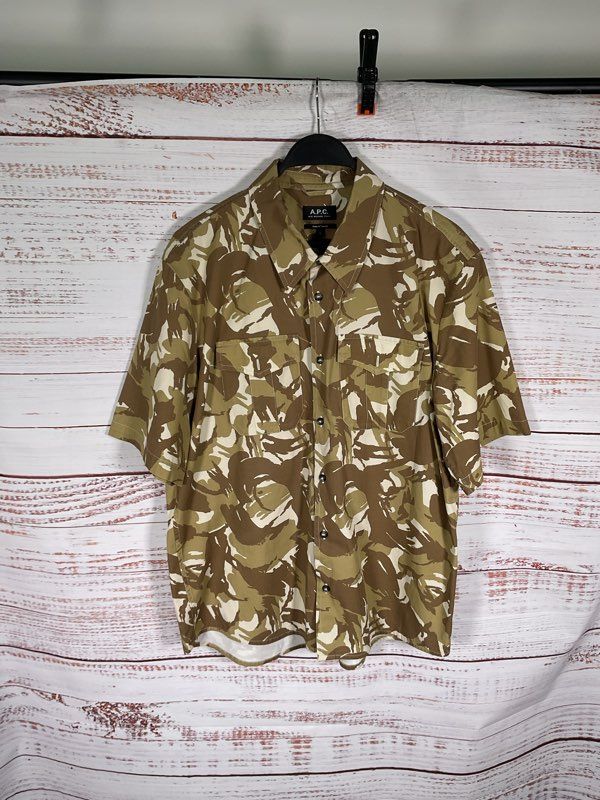 APC Rue Madame Paris Camo Button Up Shirt Size L