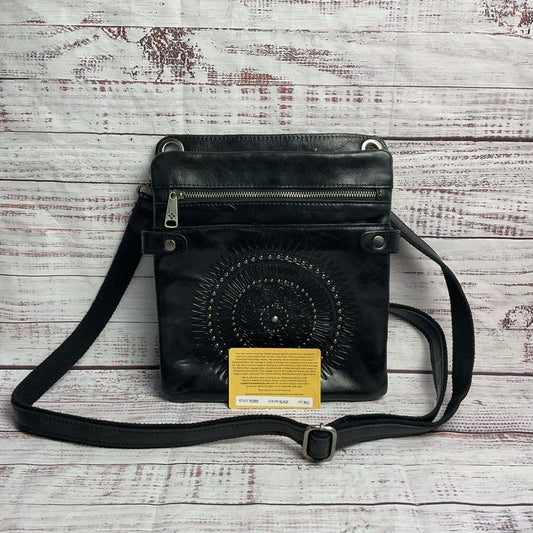 Patricia Nash Black Leather Embossed Leather Shoulder Bag