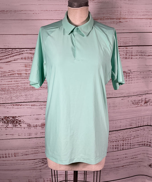 Lululemon Snap Front Performance Short-Sleeve Polo Shirt Green