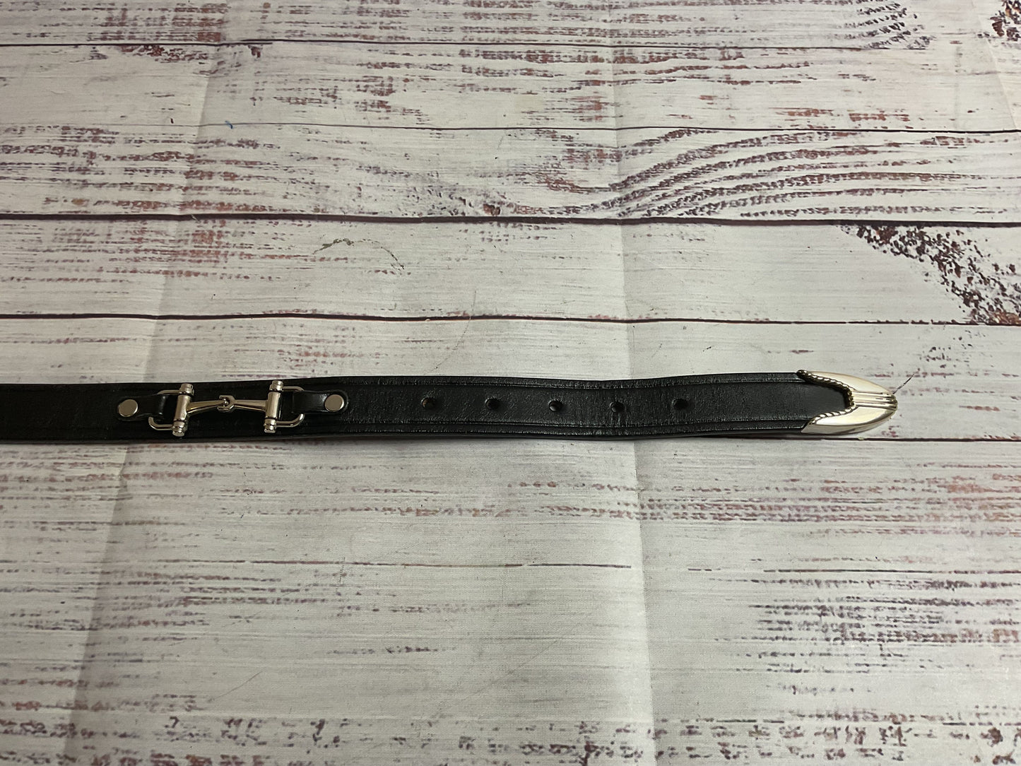 Tory Black English Bridle Leather Belt - Size 28