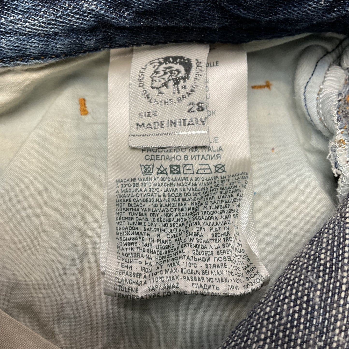 Diesel Buster Cotton Blue Faded Distressed Pants - Size W28xL32