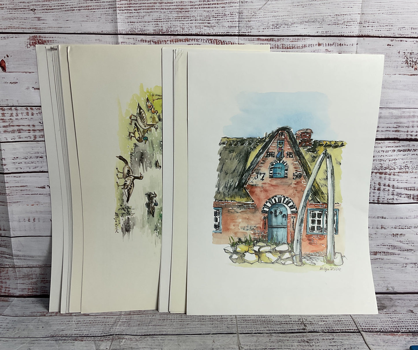 Kieler Bilderbogen Watercolor Art Prints Portfolio by Helga Röhl Signed