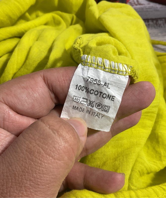 Meo Meli Women's Asymmetrical Neon Yellow Cotton Dress Made in Italy