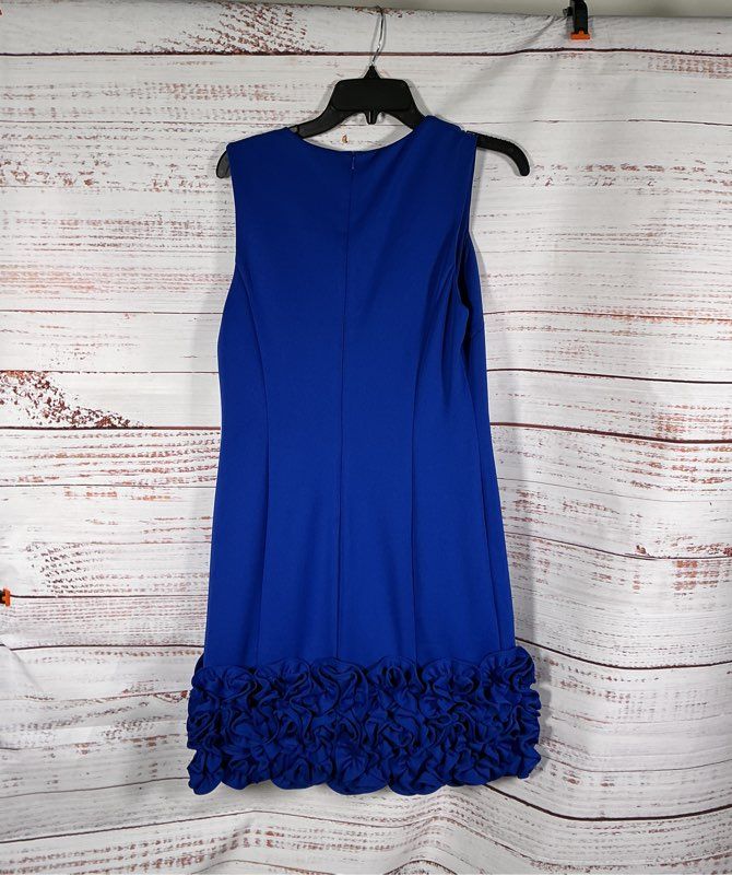 NWT Donna Ricco Cobalt Blue Dress with ruffled hem Size 10