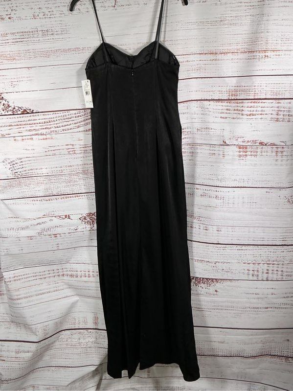 NWT Aidan Mattox Black Strapless Jumpsuit with skirt overlay Size 6 Retail $245