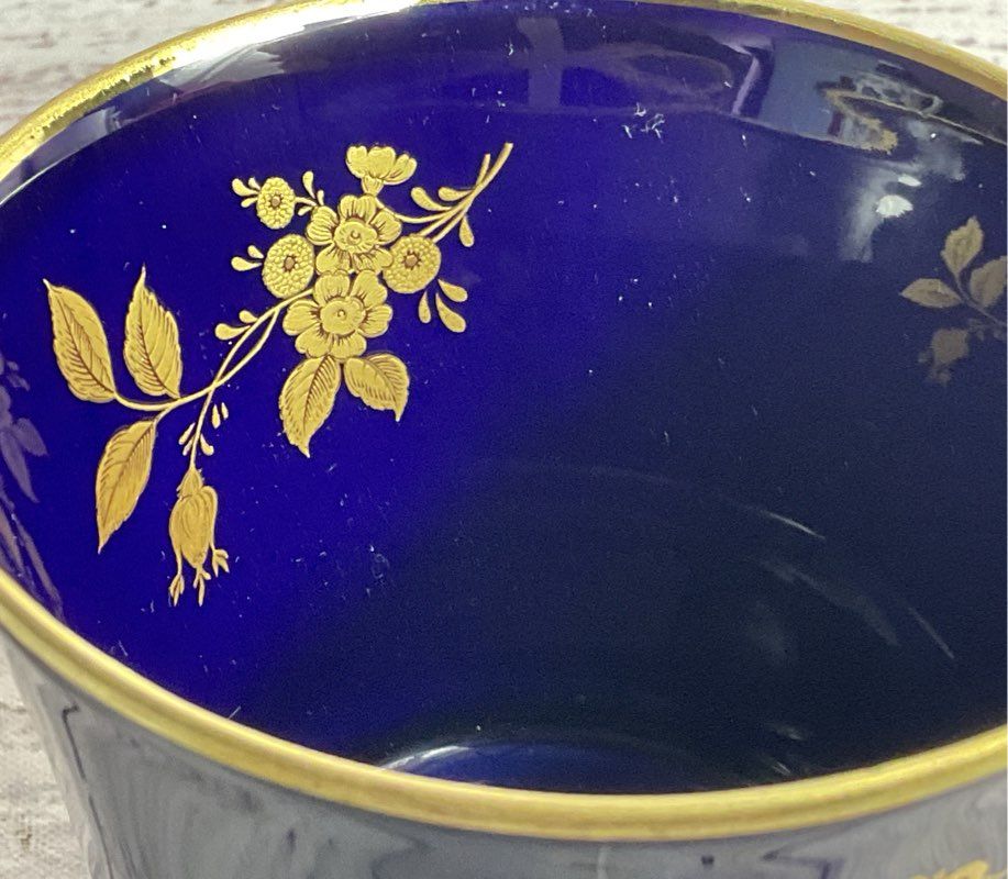 Bareuther Waldsassen Echt Vintage 22K Gold Germany Tea Cup Cobalt