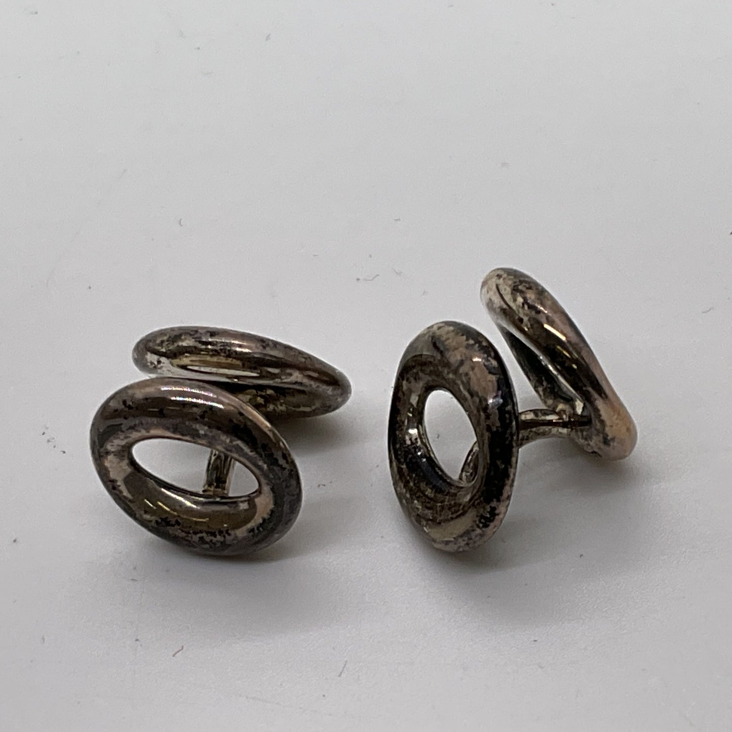 VTG. TIFFANY & CO. Sterling Silver Elsa Peretti Eternal Circle Cufflinks- 11.36g