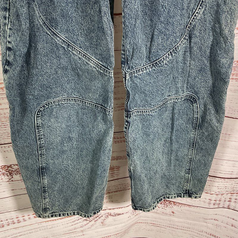 Revice GT Electric Blue Wash Denim Wide Leg Moto Jeans - Size 29