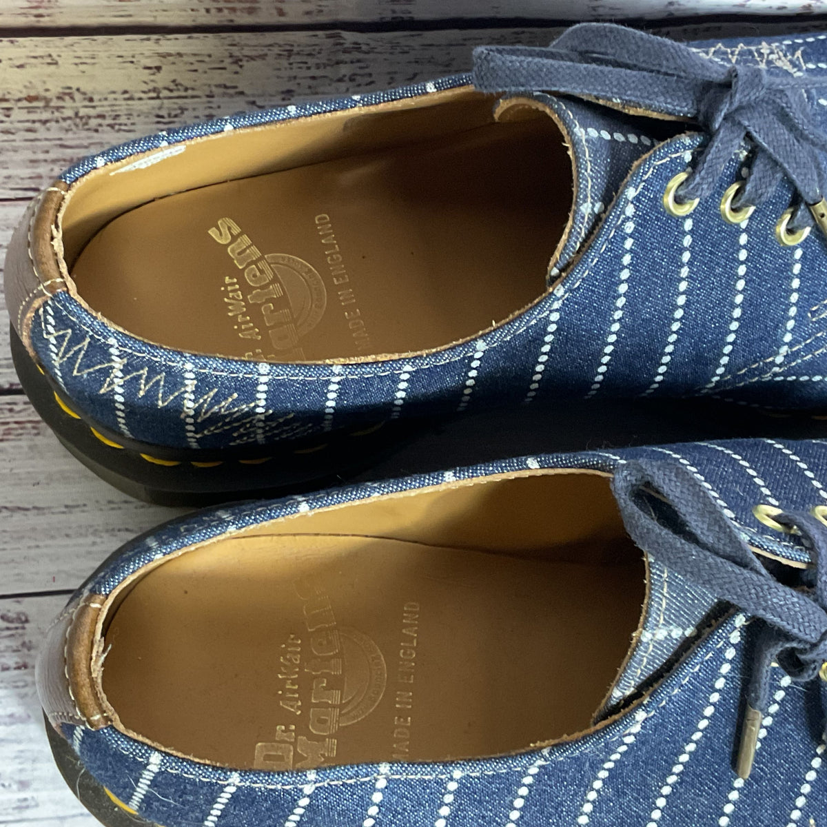 DR. MARTEN'S Men's Blue Denim Pinstripe Oxford Shoes- SZ 7