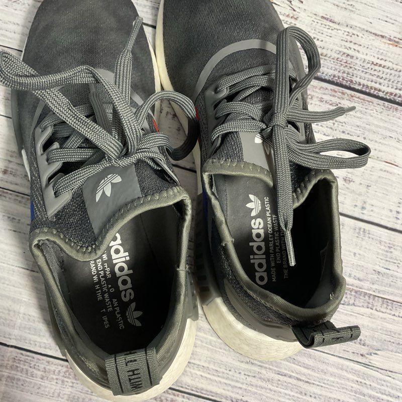 Adidas NMD R1 PK Primeknit Parley Recycled Plastic Grey Athletic Sneaker Men 9.5