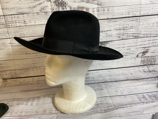 PRIMO HATTERS Women's Black Pluma Fedora Hat- SZ 22.25"