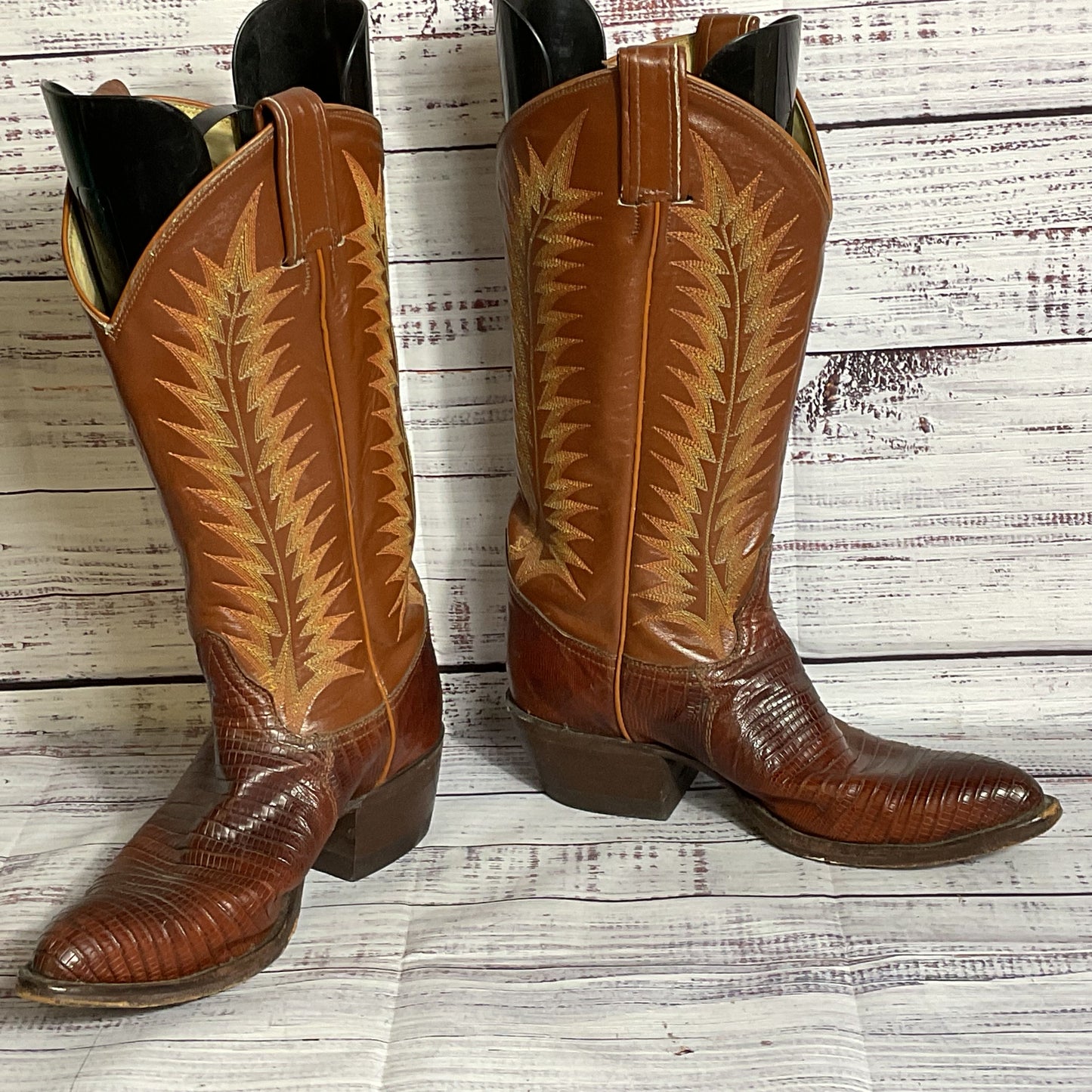 TONY LAMA #6340 Kids Brown Leather Cowboy Boots- SZ 4.5