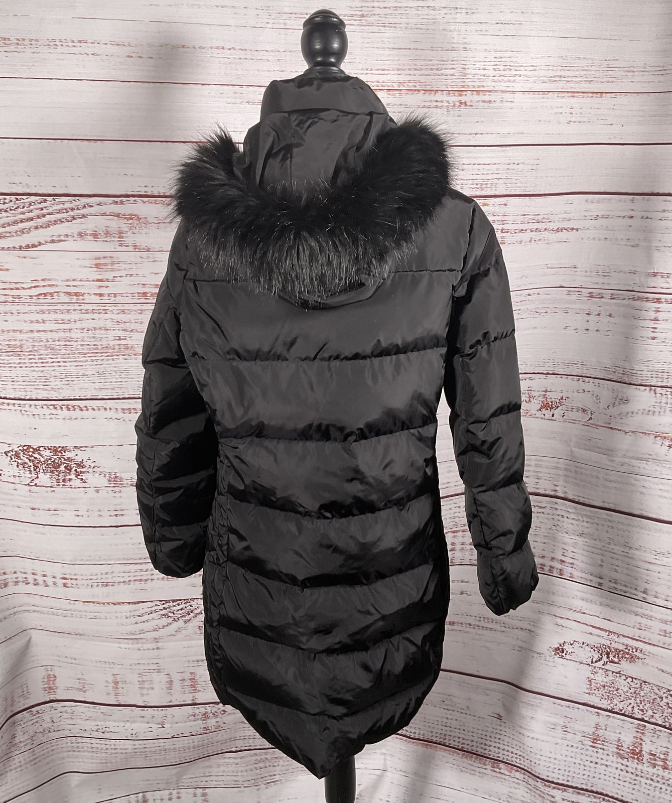 Michael Kors Faux Fur-Trim Hooded Parka Black M