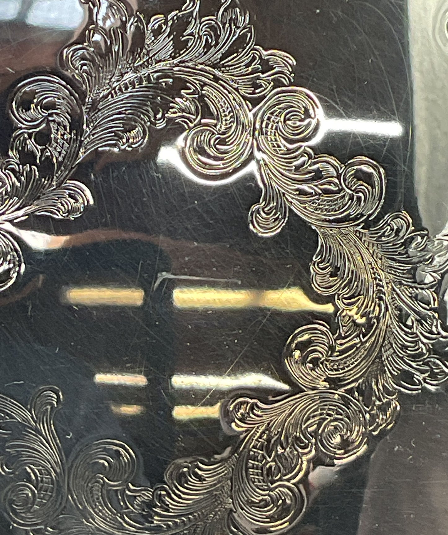 Wallace Vintage Etched Octagonal Serving Tray Silver Plate