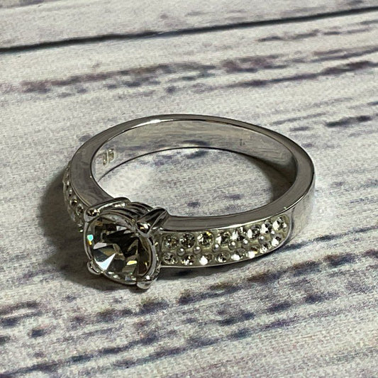 SWAROVSKI Silver Tone Crystal Ring- SZ 8