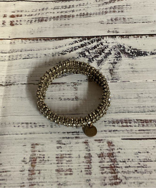 PHILIPPE AUDIBERT Silver Tone Vintage Stretch Bracelet