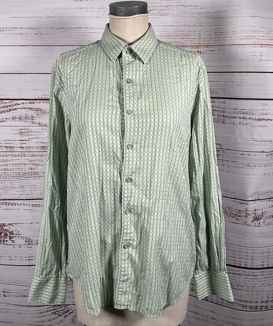 Robert Graham Classic Fit Weave Striped Long Sleeve Shirt Green M