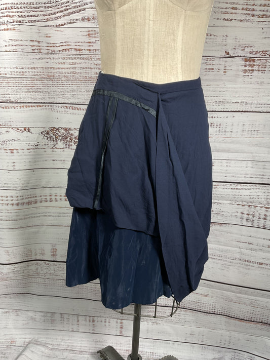 Maison Margiela X H&M Lagenlock Hitched Up Navy Blue Front Lift Skirt - Size 8