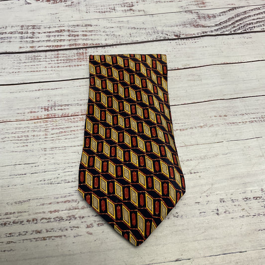 Valentino Cravatte 100% Silk Geometric Pattern Tie - Size 55"