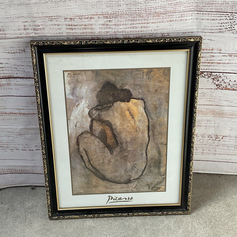Pablo Picasso "Blue Nude1902" Print Framed 30" Expressionist Art Poster