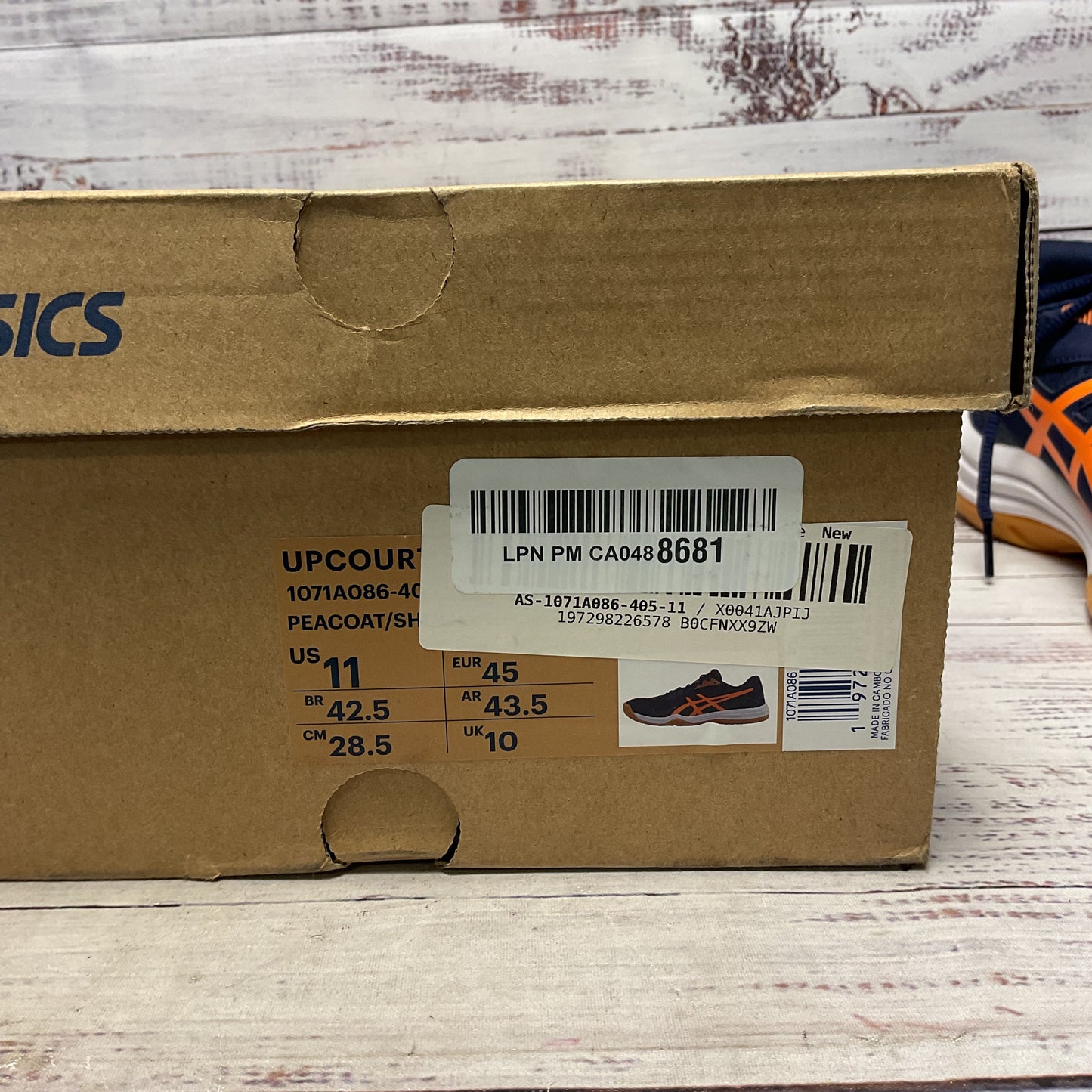 Asics Upcourt 5 Navy Blue Volleyball Athletic Indoor Sneaker Shoe Men Size 11