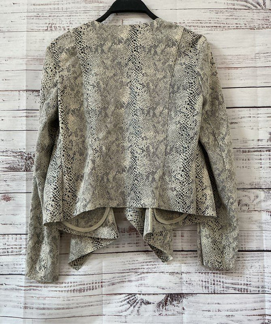 Women's Blanknyc Beige/Black Snakeskin Print Open Front Jacket Size XS