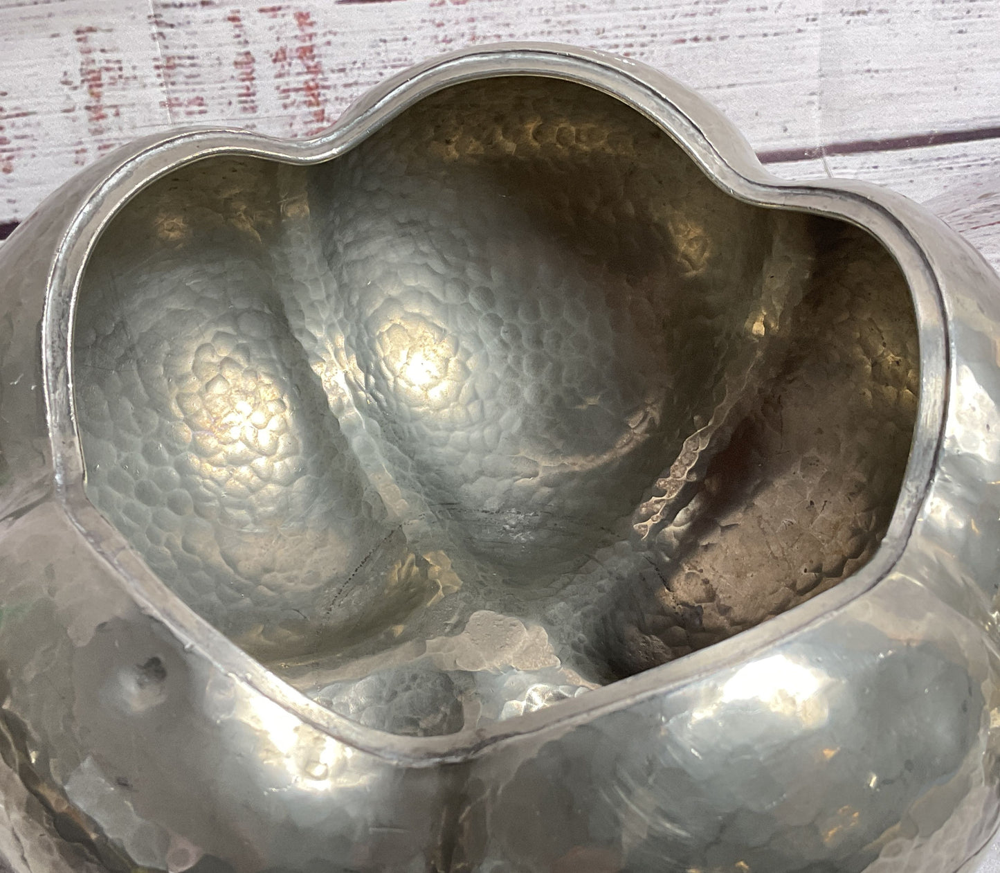 Peltro Vintage Midcentury Modern Pumpkin Ice Bucket Pewter