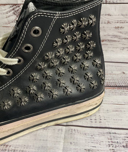 Converse x Chrome Hearts Black & White Leather High Top Sneakers 9.5 M / 11.5 W