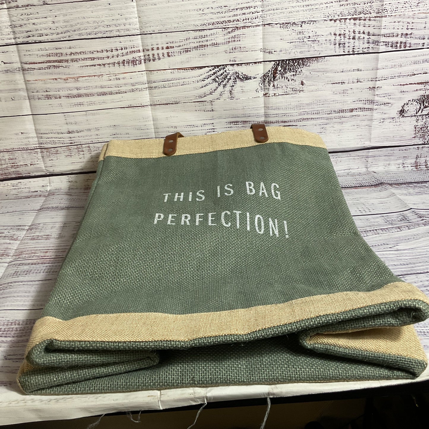 APOLIS GLOBAL CITIZEN Green/Tan Market Tote Canvas Bag