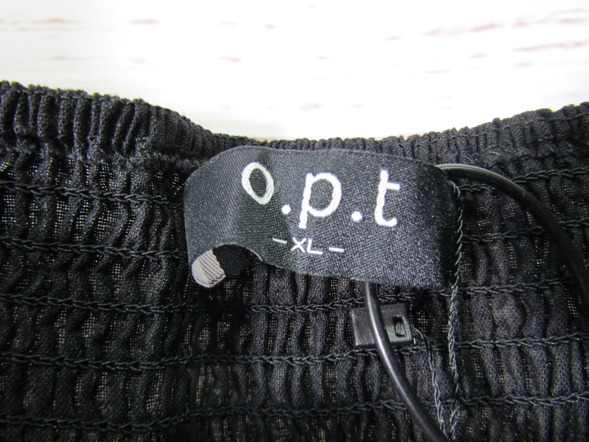 O.P.T Fallen Women's Black Square-Neck Short Sleeve Mini Dress Size XL